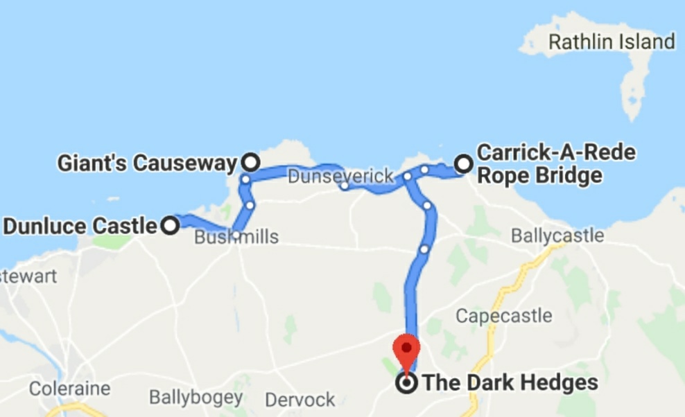 Dunluce Castle to Giant's Causeway to The Dark Hedges to Carrick Rope Bridge 